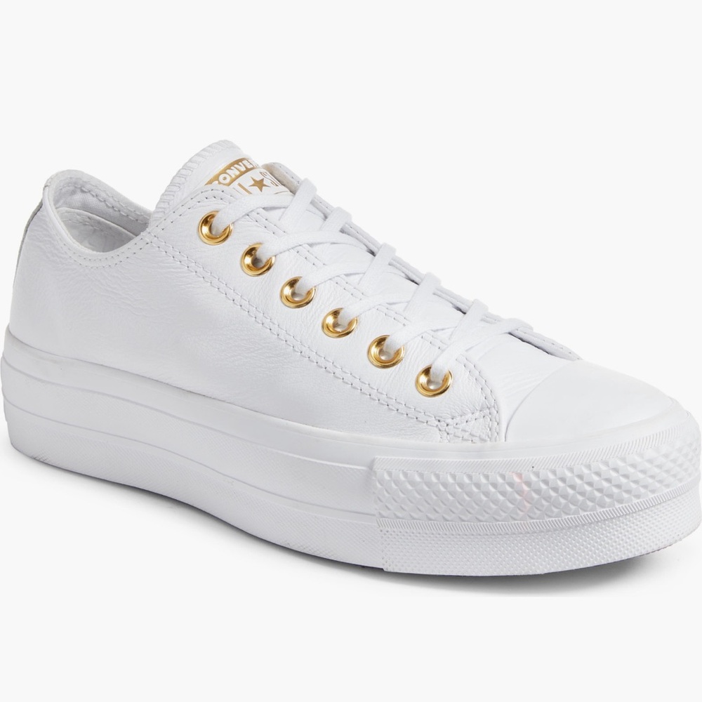 Converse White and Gold Women's Sneakers